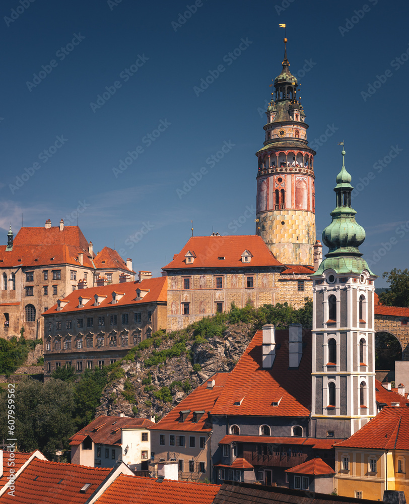View on Cesky Krumlov with rainbow View on Cesky Krumlov with rainbow
