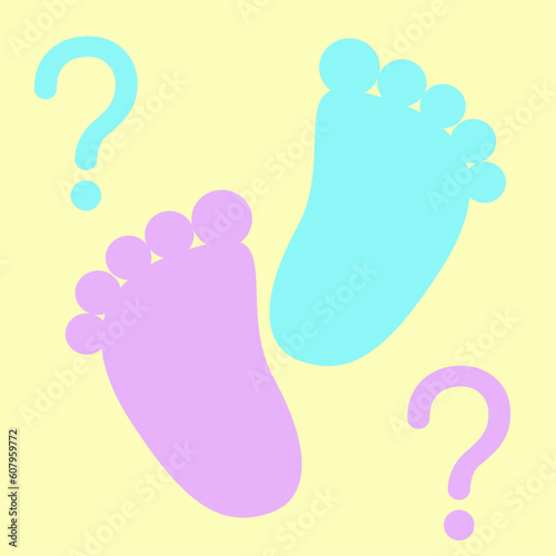 For gender reveal party. Bright colored vector for Baby Shower.