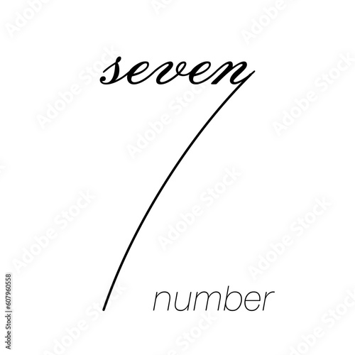 Black and white diagonal logo template number seven, vector illustrations, isolated on white background. Diagonal logo graphic number seven