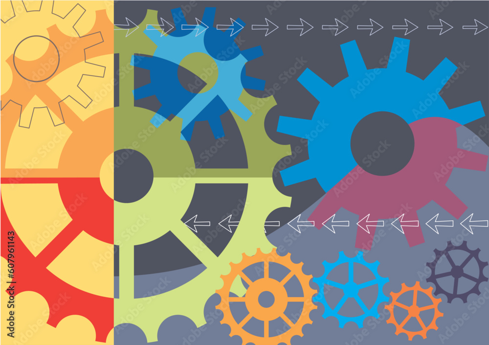 Obraz premium Vector gears engineering technology, mechanical background.