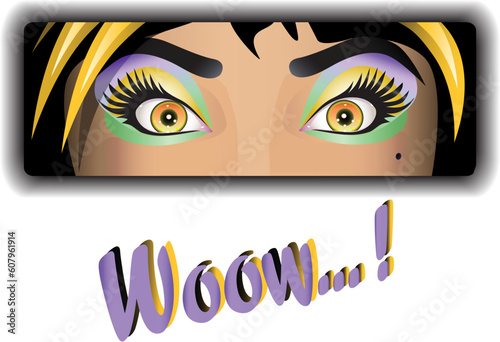 eye catcher girl is enjoyed of your product or anouncement