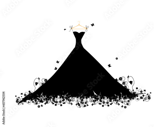 Dress black on hander, vector illustration