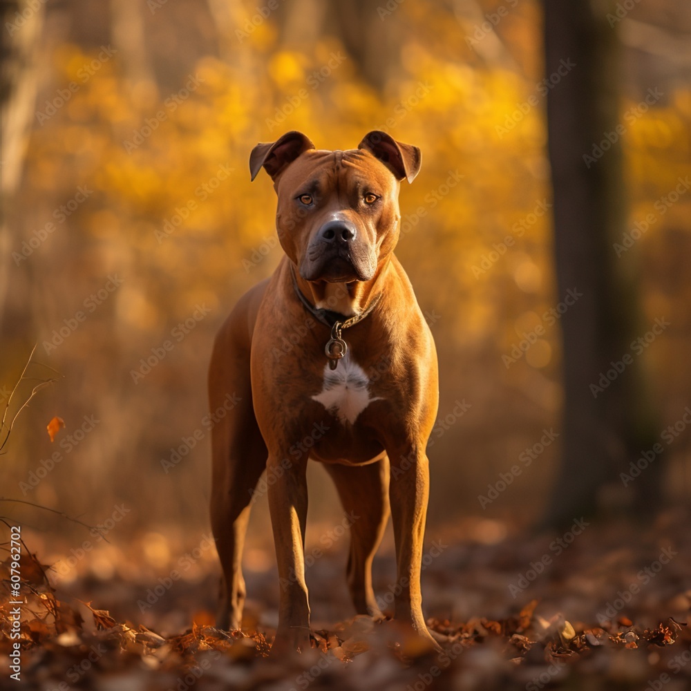 Majestic American Staffordshire Terrier in Natural Surroundings Majestic American Staffordshire Terrier in Natural Surroundings
