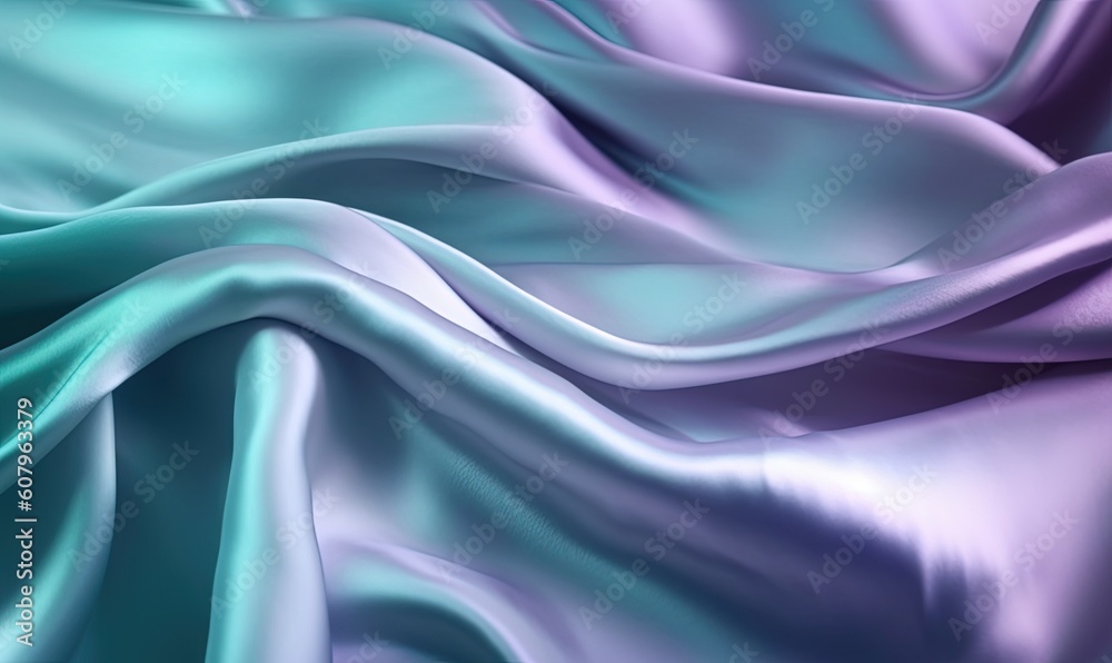 Fototapeta premium a blue and purple silk fabric with a wavy pattern on it's surface, as if it were a silk fabric or a satin fabric. generative ai