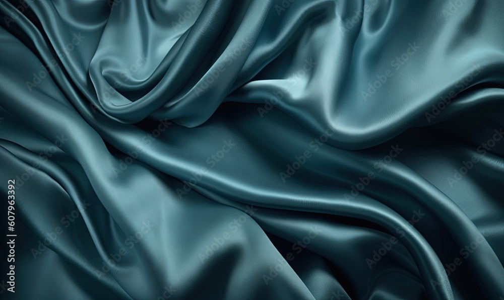 Fototapeta premium a blue silk fabric with a very smooth finish and a very soft feel to it's fabric, as well as a background or background. generative ai