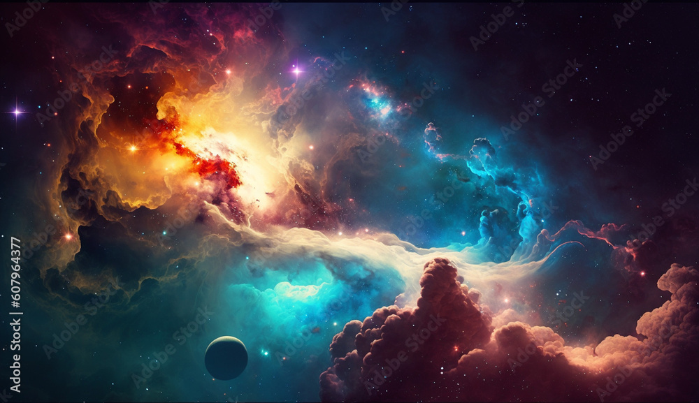 planet in space celestial abstract background illustration