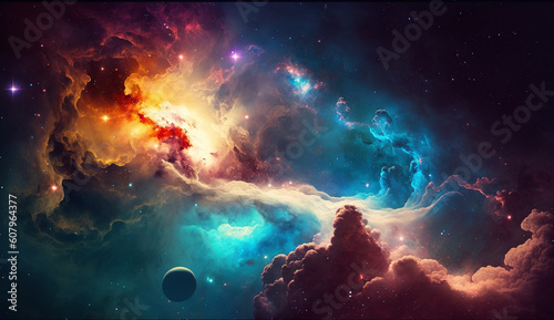 planet in space celestial abstract background illustration