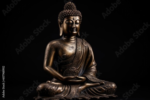 Serene Buddha Statue on a Dark Background