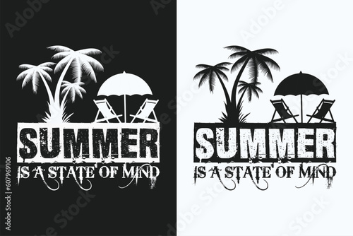 Summer Is A State of Mind, Summer T- Shirt, Summer Vibes, Summer T- Shirt, Summer Vacation Shirt, Family Summer Shirt, Vacation Clothing, Beach Shirt, Summer Beach Png, Outdoor Shirt, Palm Tree 