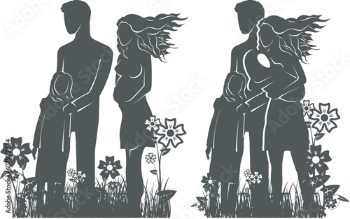Simple silhouette representing family and relationships