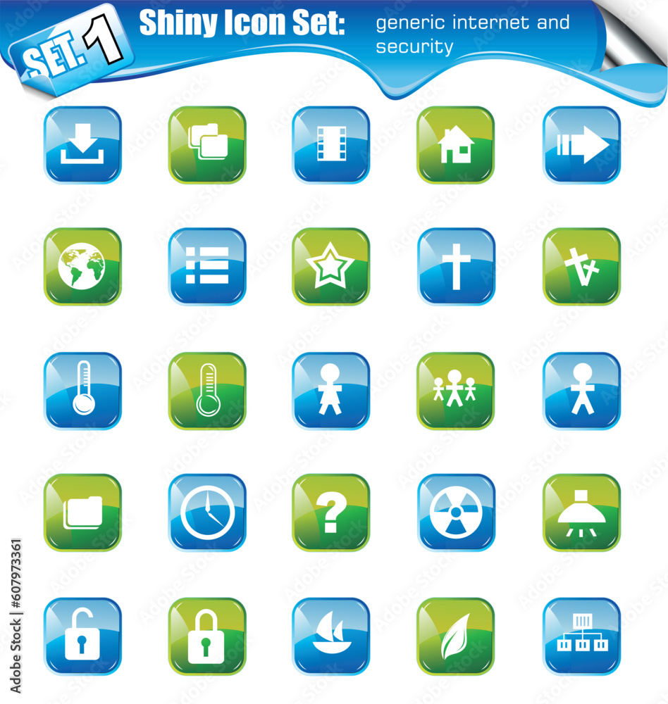 SET 1 - Shiny Icons: Generic Internet and Security SET 1 - Shiny Icons: Generic Internet and Security