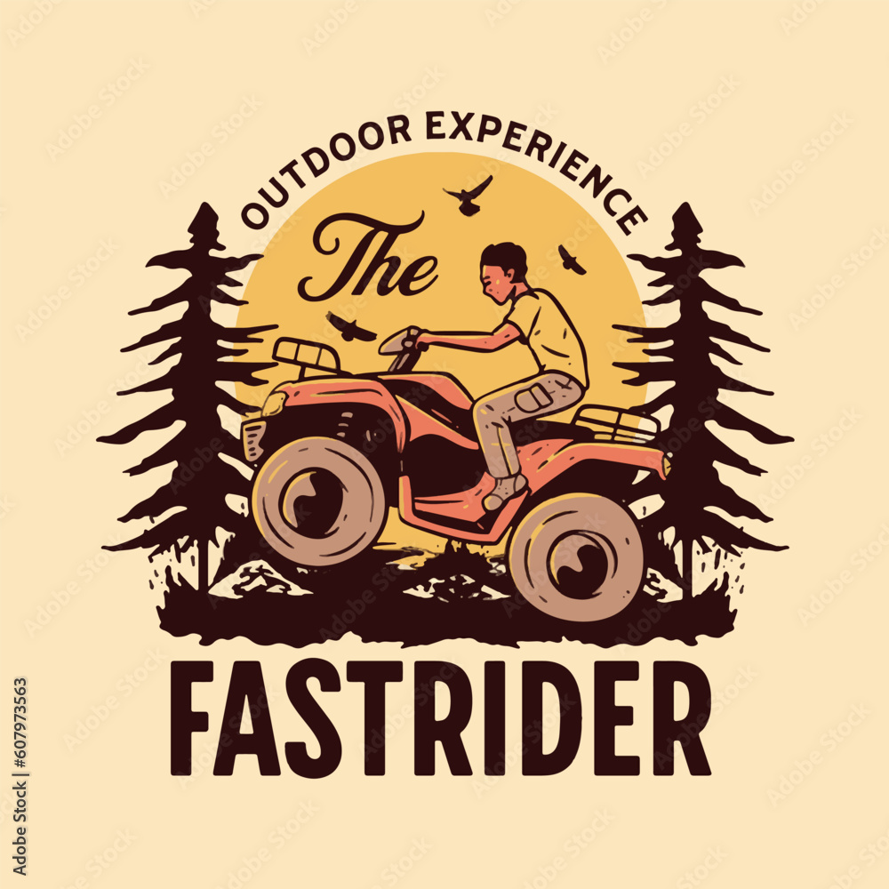Fast Rider - Outdoor Experience Vector Art, Illustration, Icon and Graphic