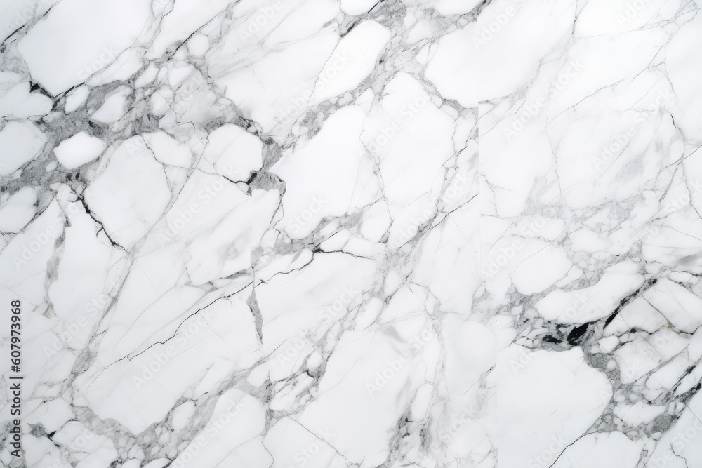 White marble with white veins, White marble texture background, Generative AI