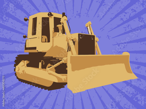 Vector construction truck