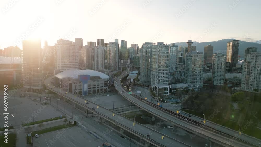 Aerial view of the skyscrapers in Downtown of Vancouver, Canada Aerial view of the skyscrapers in Downtown of Vancouver, Canada