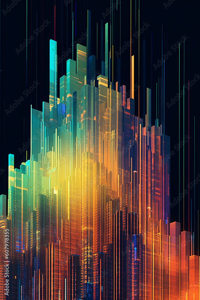 Futuristic Prism City. AI generative