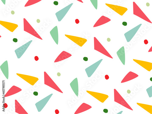 ポップでパステルカラーの紙吹雪風模様の壁紙イラスト