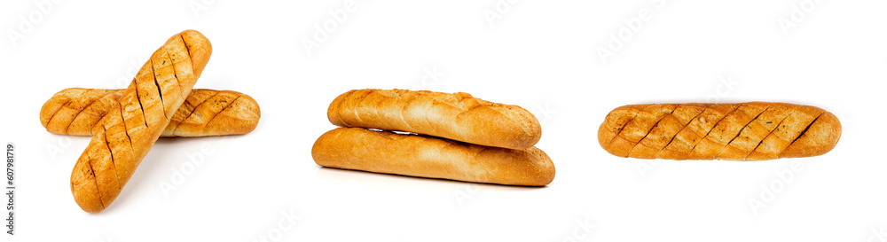Baguette with Garlic Butter and Aromatic Herbs Isolated, Garlic Bread, Top View Food Photography Baguette with Garlic Butter and Aromatic Herbs Isolated, Garlic Bread, Top View Food Photography
