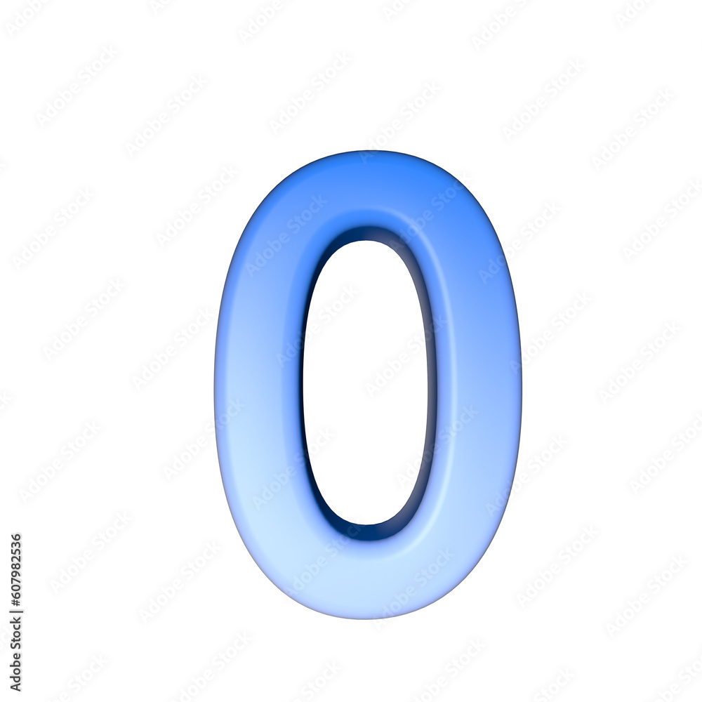 number 3D rendering isolated on white background, with shadow number 3D rendering isolated on white background, with shadow