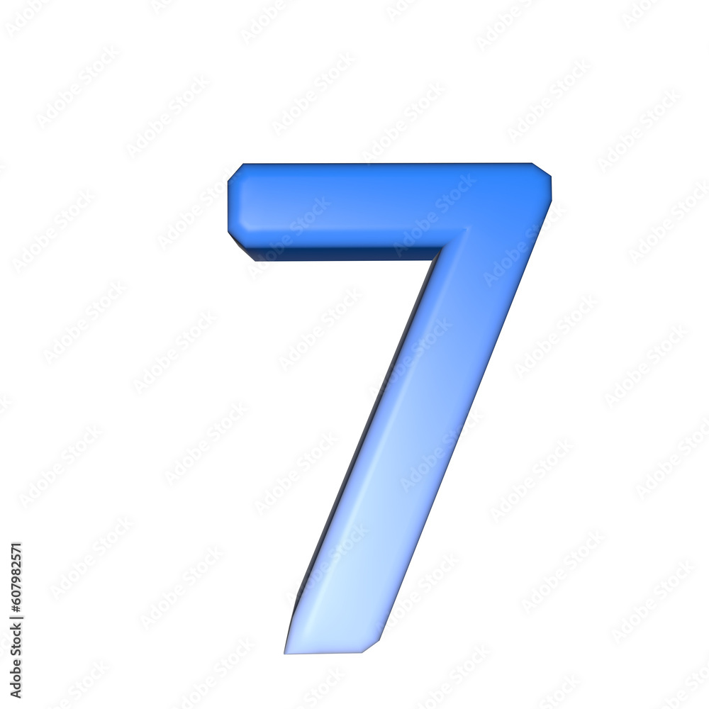 number 3D rendering isolated on white background, with shadow number 3D rendering isolated on white background, with shadow