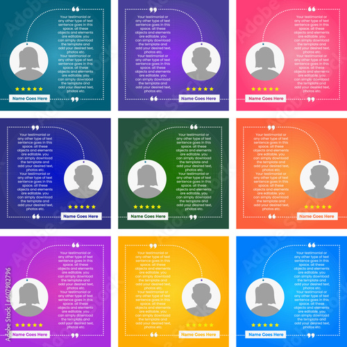 Creative Testimonial, Quote , Infographic Template Editable Vector Illustration 