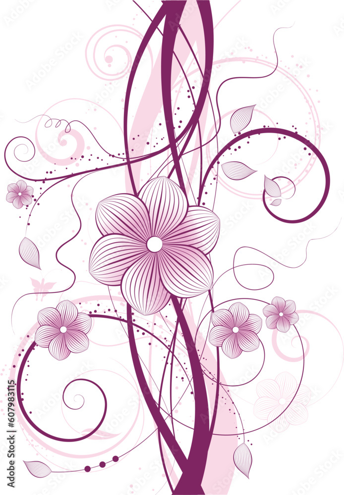 Decorative floral design in shades of pink Decorative floral design in shades of pink