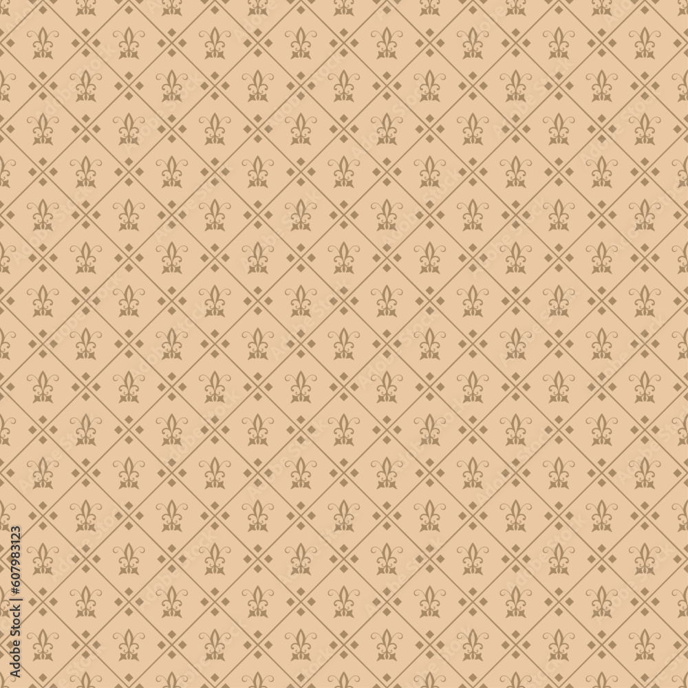 Decorative fleur de lis seamless tile wallpaper