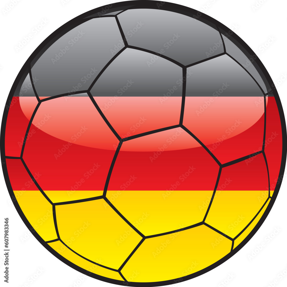 fully editable illustration flag of Germany on soccer ball fully editable illustration flag of Germany on soccer ball