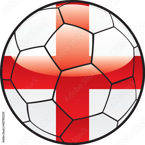 fully editable illustration flag of England on soccer ball