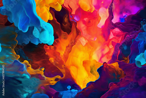 Abstract fluid color background. fluid  colours. AI generative