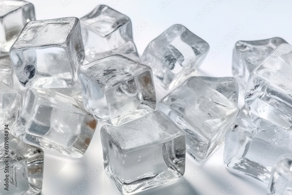 Side view of ice cubes Side view of ice cubes