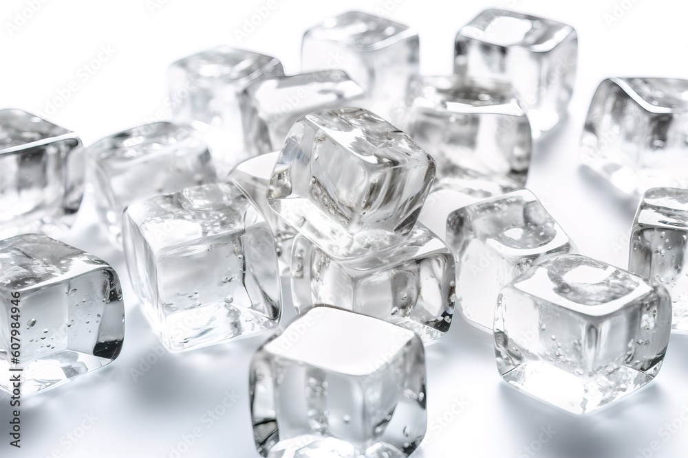 Side view of ice cubes Side view of ice cubes