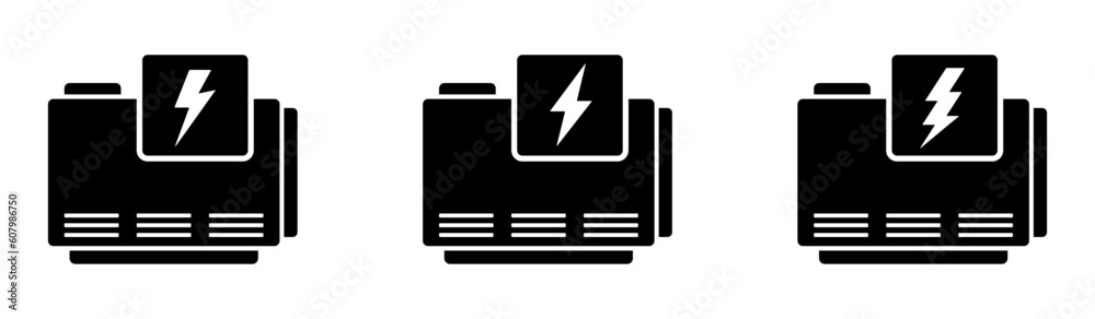 Electric home generator vector icons
