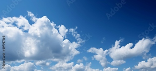 blue sky with white clouds background © Erik
