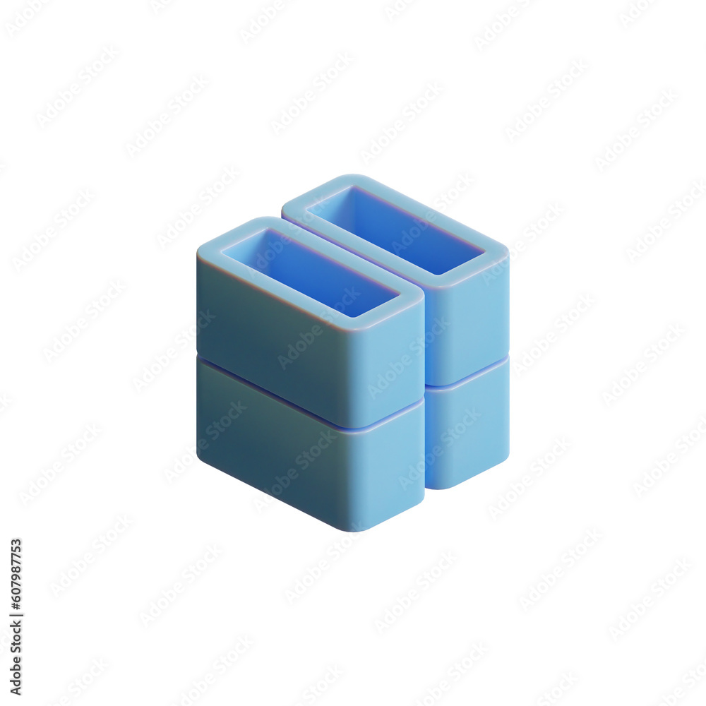 Fototapeta premium Cube 3D Render Design Element 04