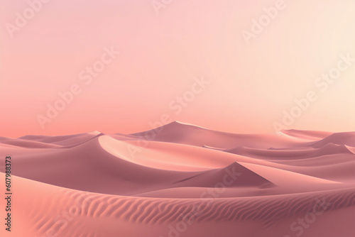 Sand dunes in the desert sunset