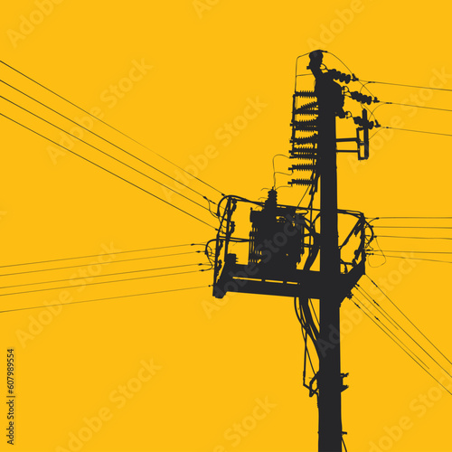 vector illustration of an electricity pylon