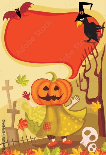 vector illustration of a cute halloween card © Designpics