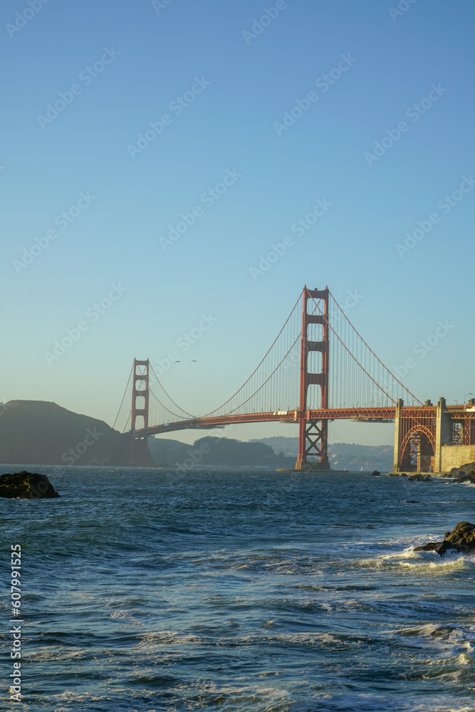 Shot of the Golden Gate Bridge from Baker Beach in San Francisco, CA
