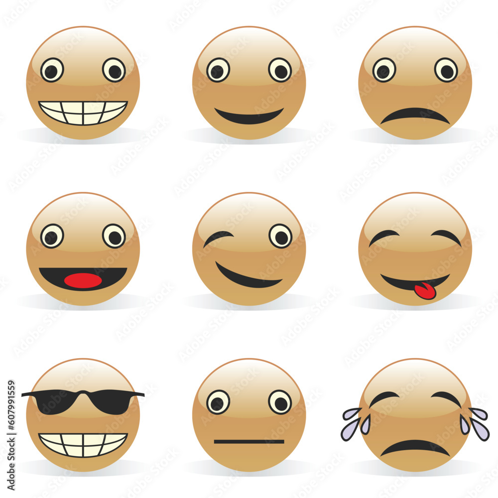 fully editable vector illustration emoticons fully editable vector illustration emoticons