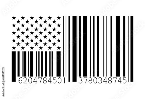 Barcode American flag vector illustration