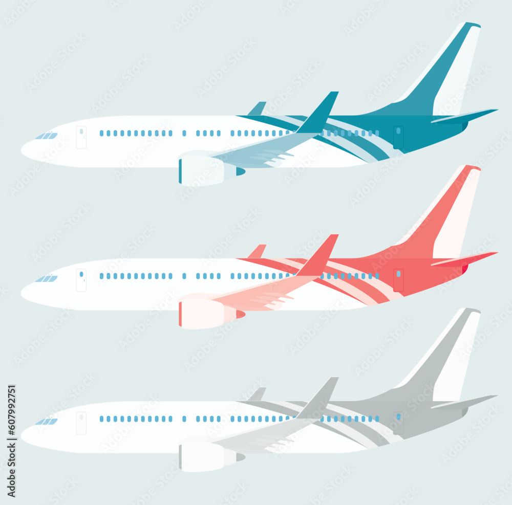 three color airplane pattern design.
