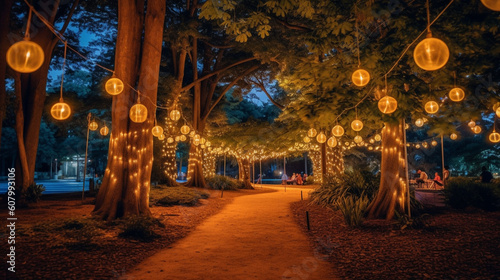 A park filled with lanterns and fairy lights © JAX