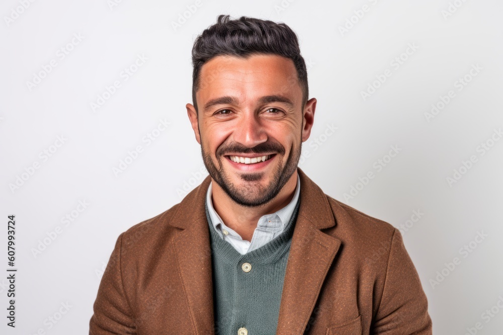 Portrait of a handsome young man smiling and looking at the camera Portrait of a handsome young man smiling and looking at the camera