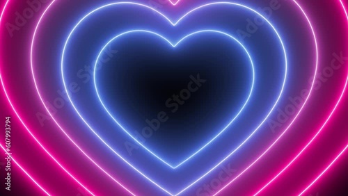 Happy Pride Month! Pride Month Bisexual Flag Colorful Hearts Abstract Background Loop. Bisexual Flag Colors. Heart Tunnel Abstract Background Wallpaper photo
