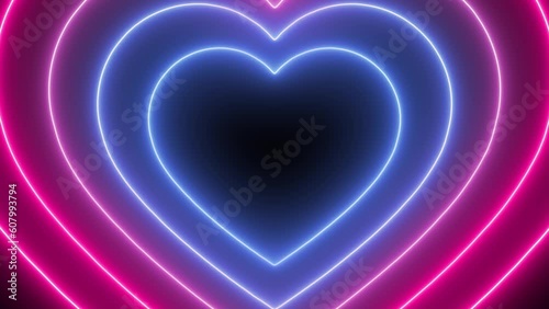 Happy Pride Month! Pride Month Bisexual Flag Colorful Hearts Abstract Background Loop. Bisexual Flag Colors. Heart Tunnel Abstract Background Wallpaper