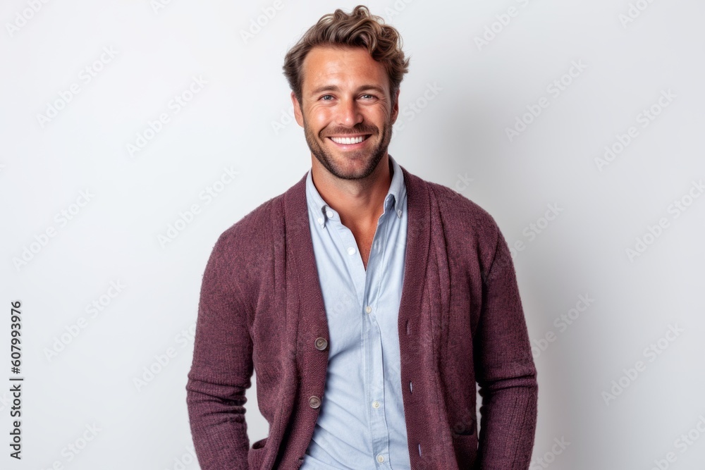 Portrait of a handsome young man smiling on a white background. Portrait of a handsome young man smiling on a white background.