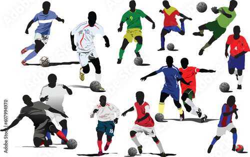 Soccer players. Vector illustration