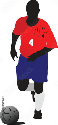 Soccer players. Vector illustration