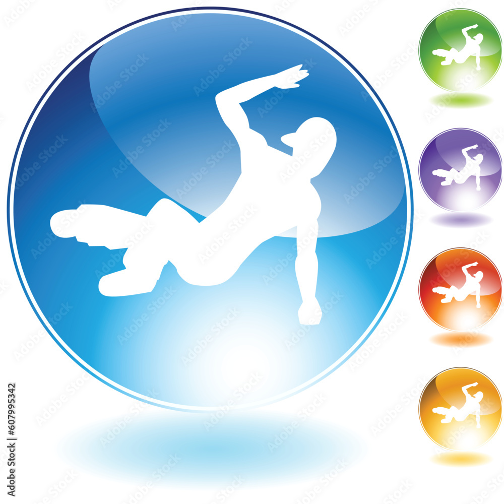 Breakdancer crystal icon isolated on a white background. Breakdancer crystal icon isolated on a white background.